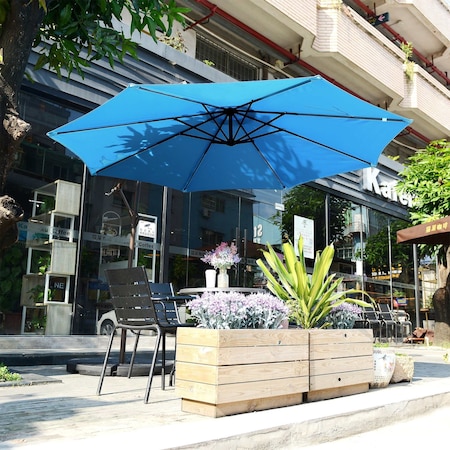 Villacera 10-Foot Offset Outdoor Patio Umbrella, Blue 83-OUT5411